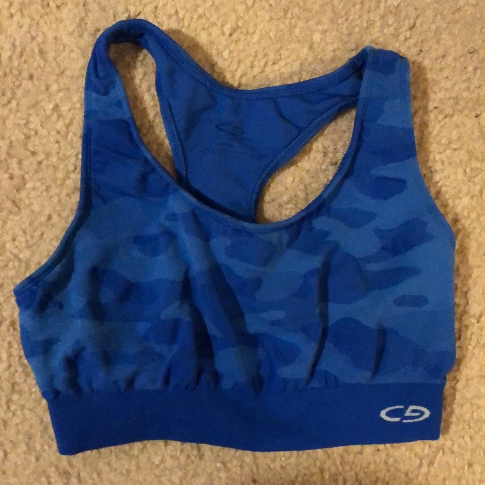 Camouflage royal blue sports bra